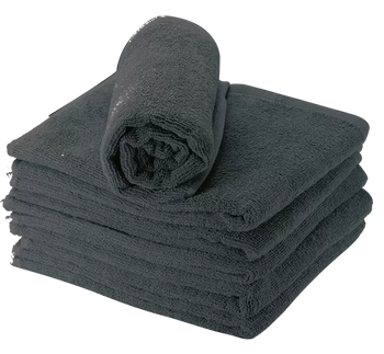 Serviette noire 100% coton (50x90cm) x6