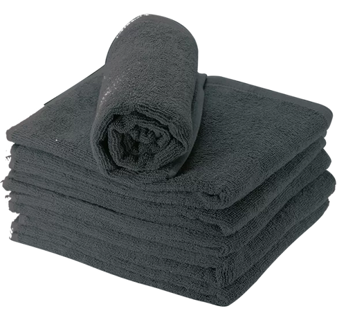 Serviette noire 100% coton (50x90cm) x6