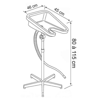 Lave tête basculant sur pied CHILI avec tube