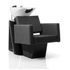 Fauteuil Bac de Lavage CAPRI - Noir, Cuvette Céramique Blanche