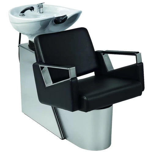 Fauteuil Bac de Lavage OREGON 2 Noir - Cuvette Céramique Inclinable