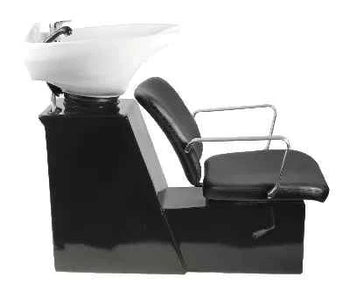 Fauteuil Bac de Lavage GRENADA avec Siège Coulissant - Noir, Cuvette Basculante
