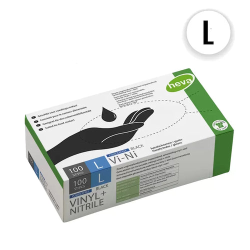 Gants Noirs VINI - Taille Large (95% vinyle 5% nitrile)